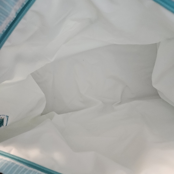 Scout Nooner Nylon Cooler Blue Aqua Black Handles Zipper Top - Picture 7 of 7